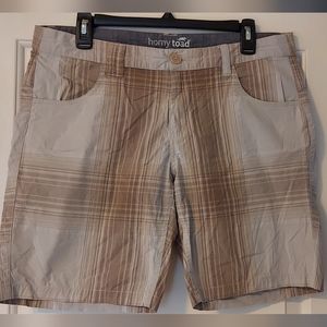Horny Toad Plaid Brown/ Cream Women's Bermuda Shorts Size 10